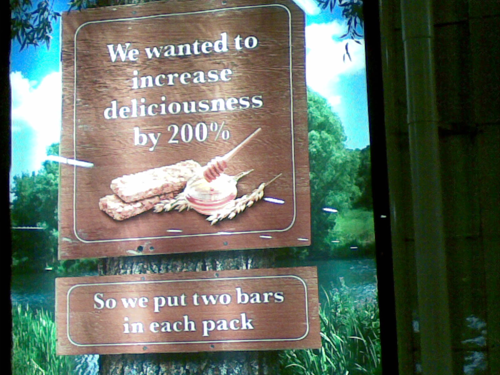 200% "We wanted to increase delicious by 200%... so we put two bars in each pack"